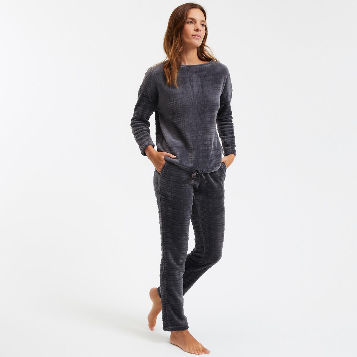 La Redoute Collections  Fleece-Pyjama mit langen Ärmeln 