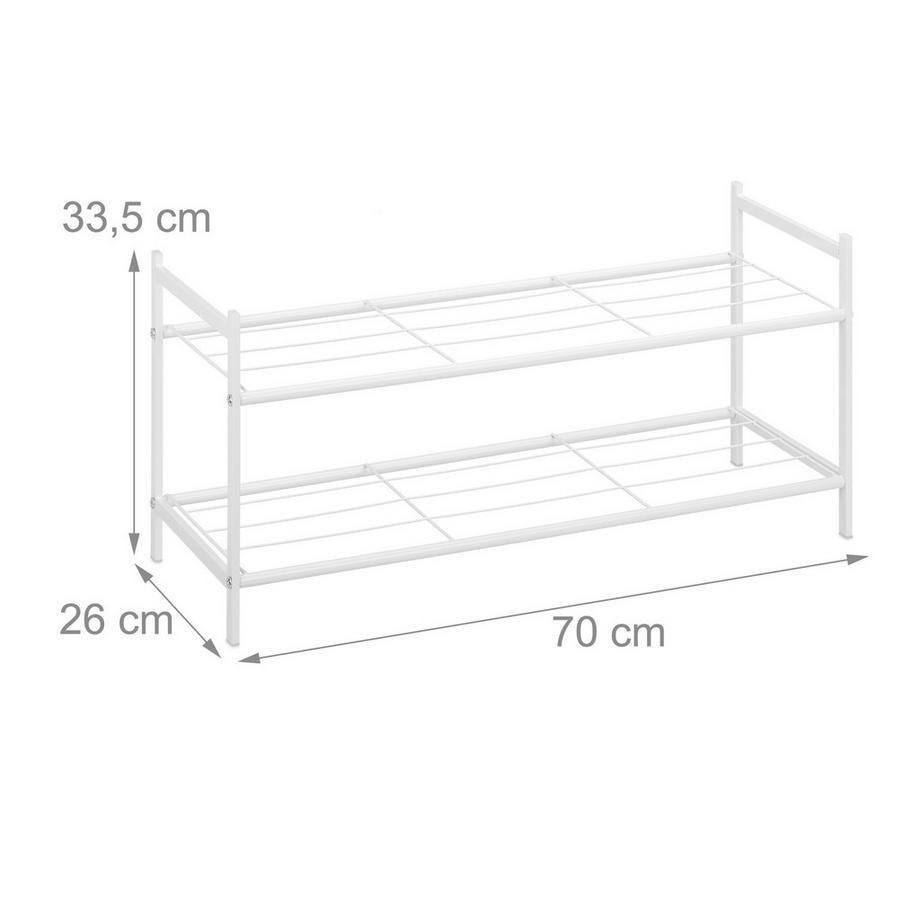 B2X Étagère à chaussures empilable en métal  
