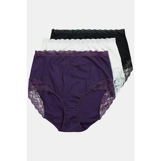 Ulla Popken  Maxislips, 3er-Pack, High Waist, Spitze 