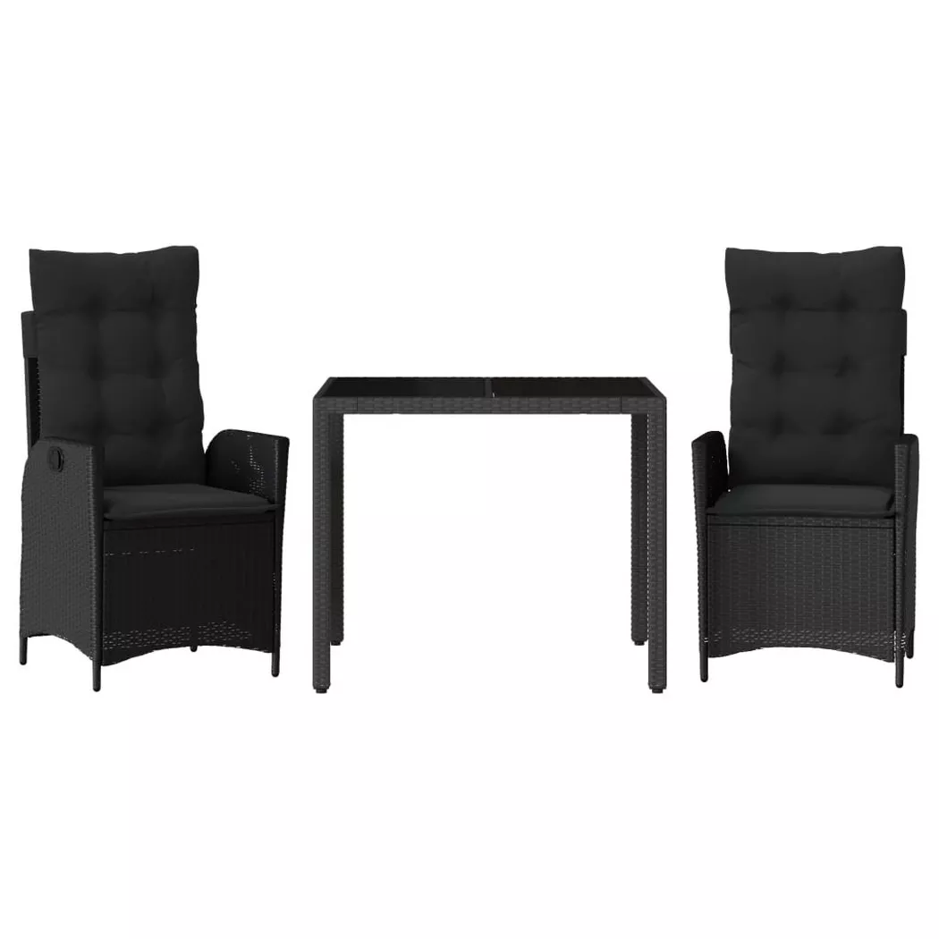VidaXL - Garten essgruppe poly-rattan, One Size, Schwarz