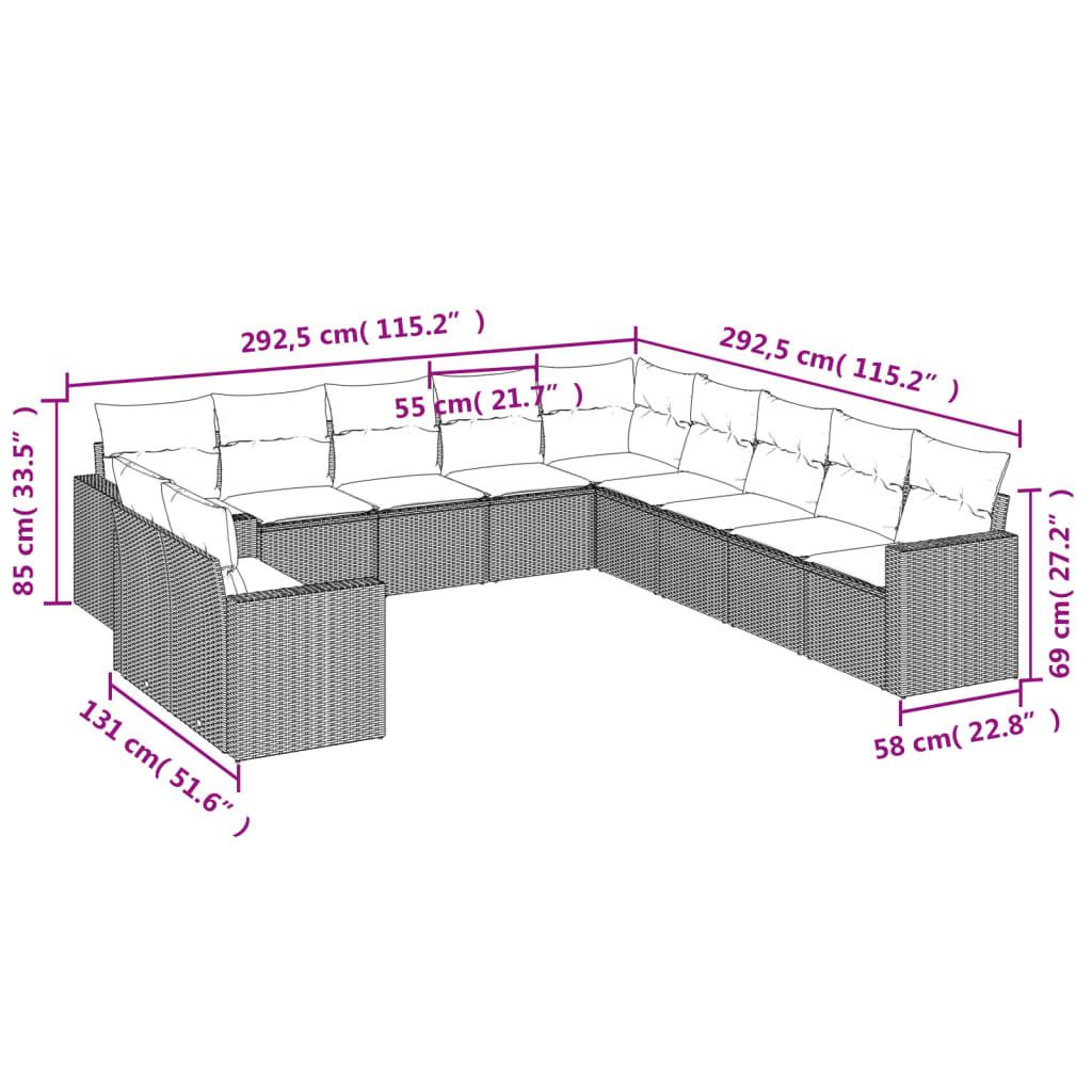 VidaXL Ensemble de canapés de jardin rotin synthétique  