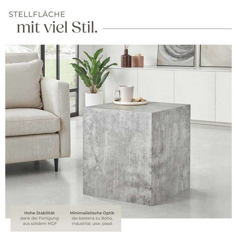 Tectake Couchtisch Lasley minimalistisches Design robustes MDF in Betonoptik  