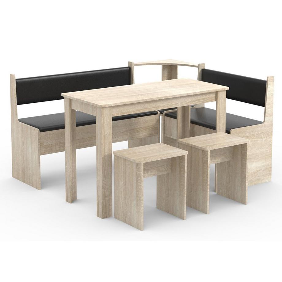VCM Groupe de bancs d'angle Groupe de sièges de cuisine Banc Table Tabouret Esal Maxi  