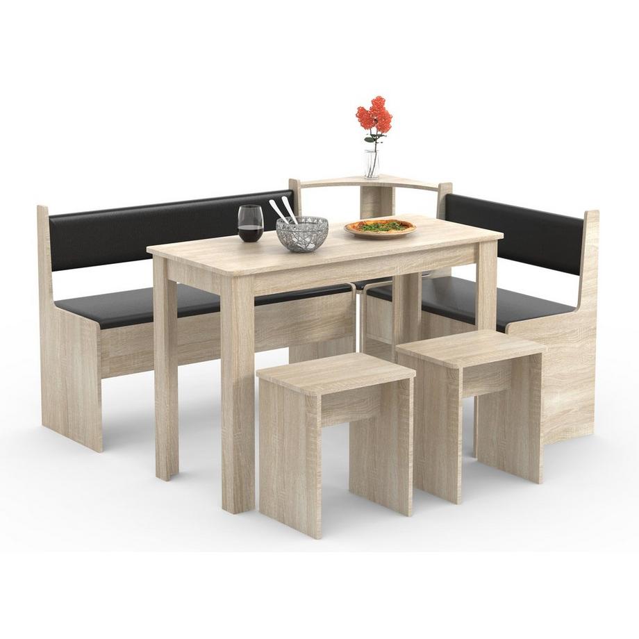 Groupe de bancs d'angle Groupe de sièges de cuisine Banc Table Tabouret Esal Maxi