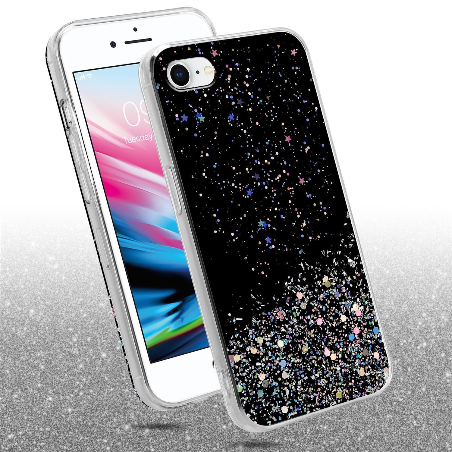 Cadorabo  Housse compatible avec Apple iPhone 7 / 7S / 8 / SE 2020 - Coque de protection en silicone TPU flexible avec paillettes scintillantes 