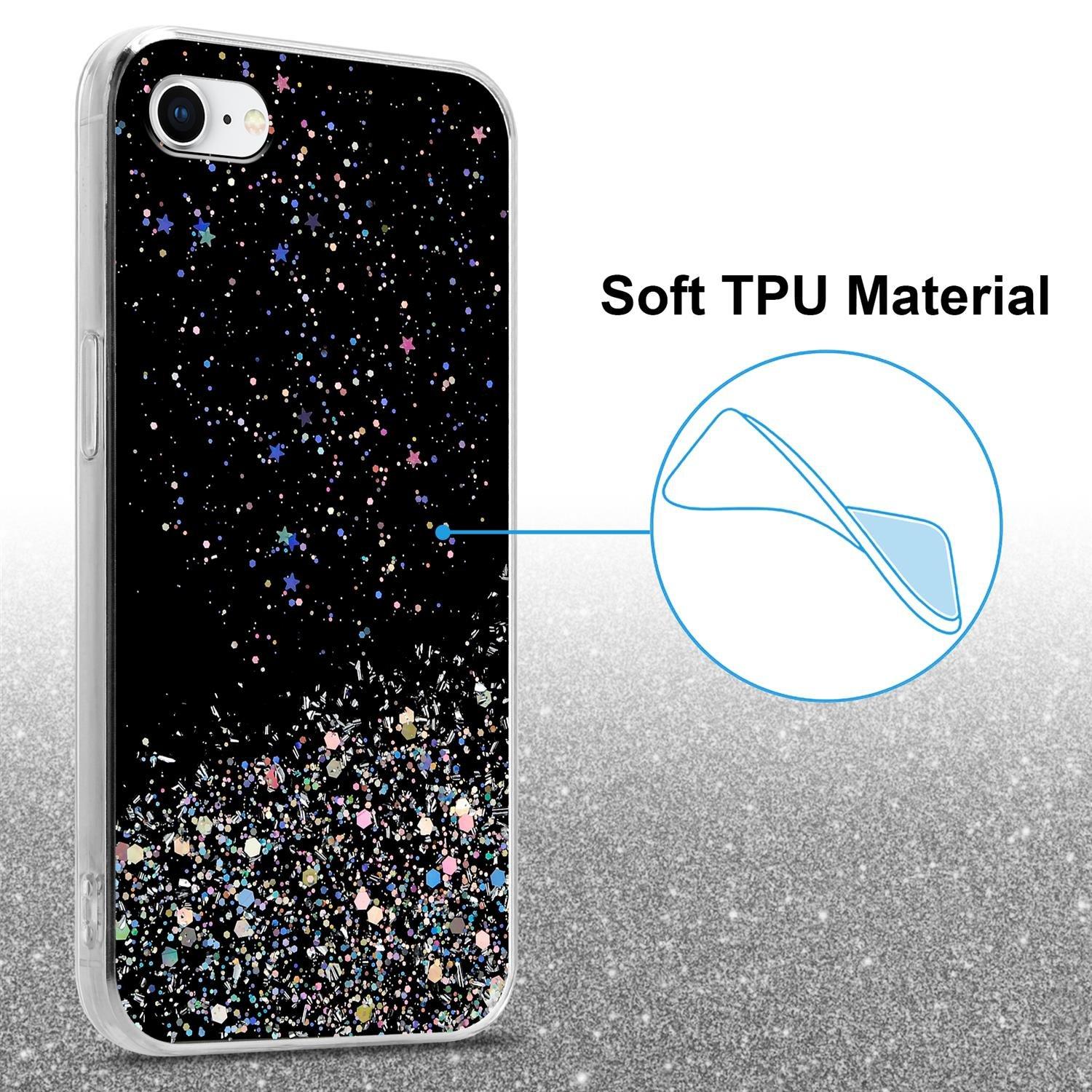 Cadorabo  Hülle für Apple iPhone 7  7S  8  SE 2020 TPU Silikon mit funkelnden Glitter 