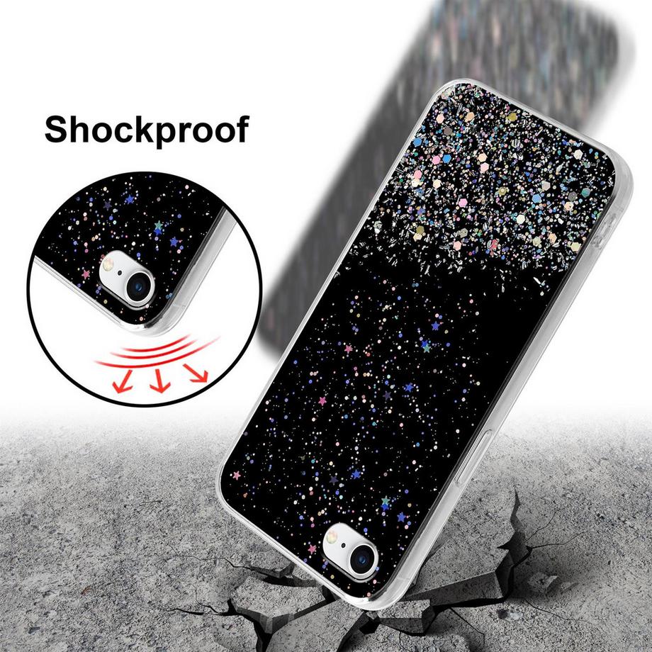 Cadorabo  Hülle für Apple iPhone 7  7S  8  SE 2020 TPU Silikon mit funkelnden Glitter 