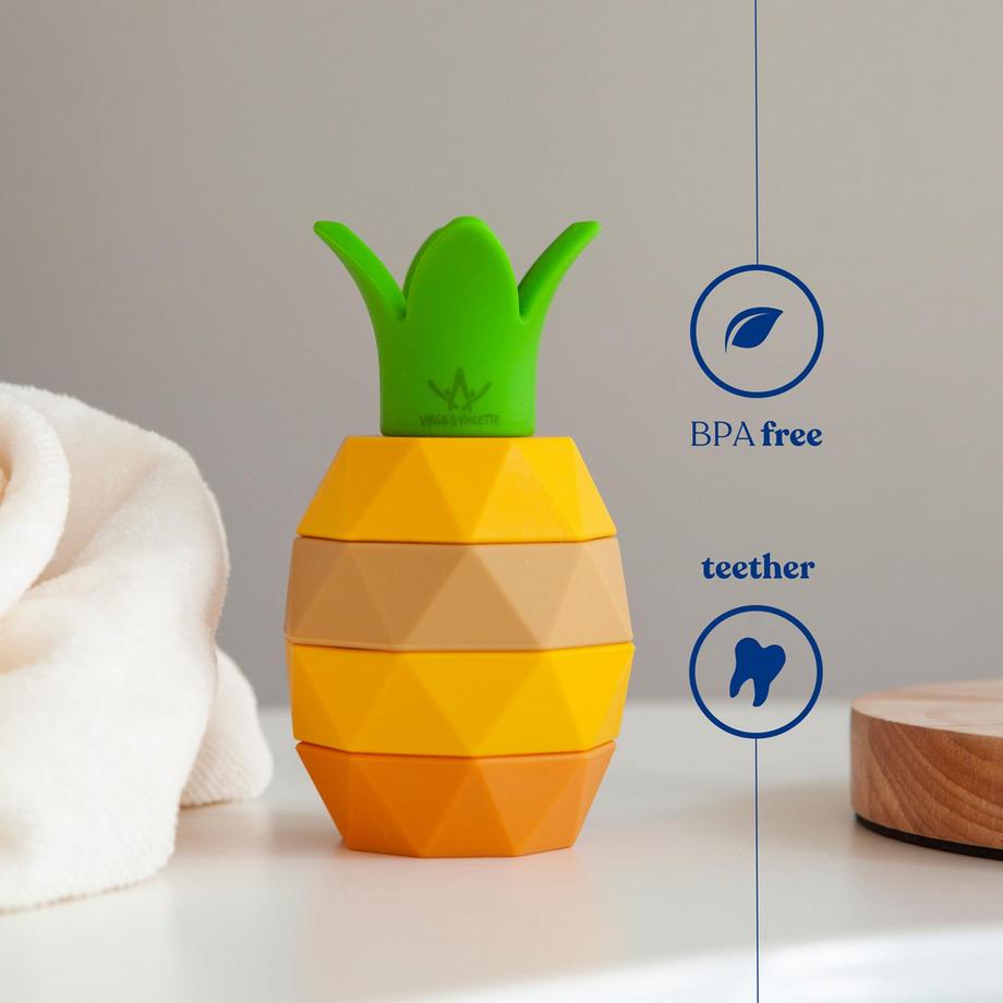 Activity-board  Lernspielzeug für motorische Fähigkeiten, stapelbare Ananas mit 5 Teilen 