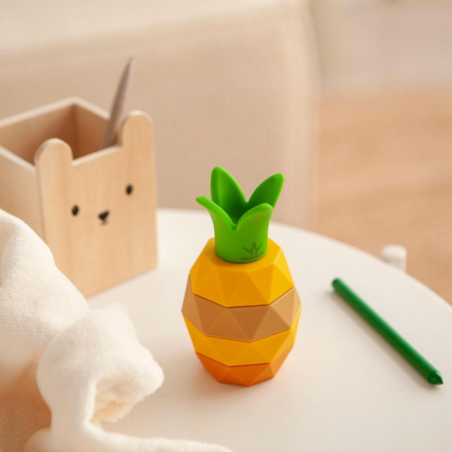 Activity-board  Lernspielzeug für motorische Fähigkeiten, stapelbare Ananas mit 5 Teilen 