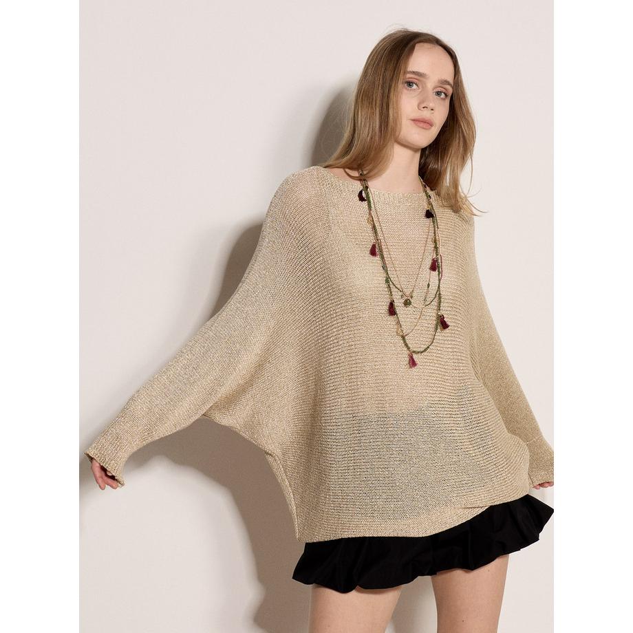 APRICOT Maglione a maglia aperta con effetto dorato  