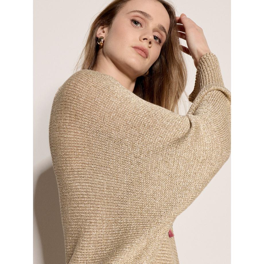 APRICOT Maglione a maglia aperta con effetto dorato  