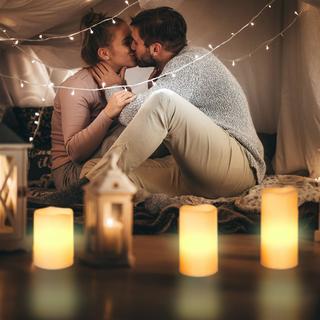 B2X Lot de 3 blocs lumineux LED en cire  