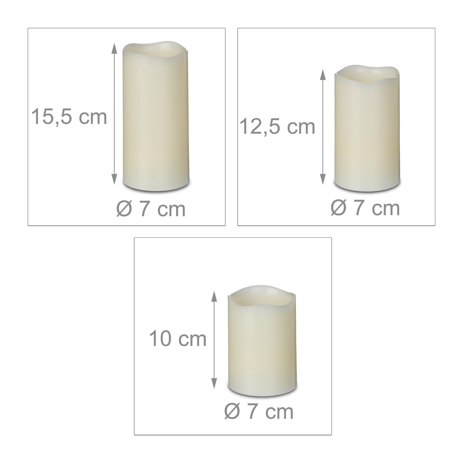 B2X Lot de 3 blocs lumineux LED en cire  