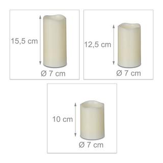 B2X Lot de 3 blocs lumineux LED en cire  