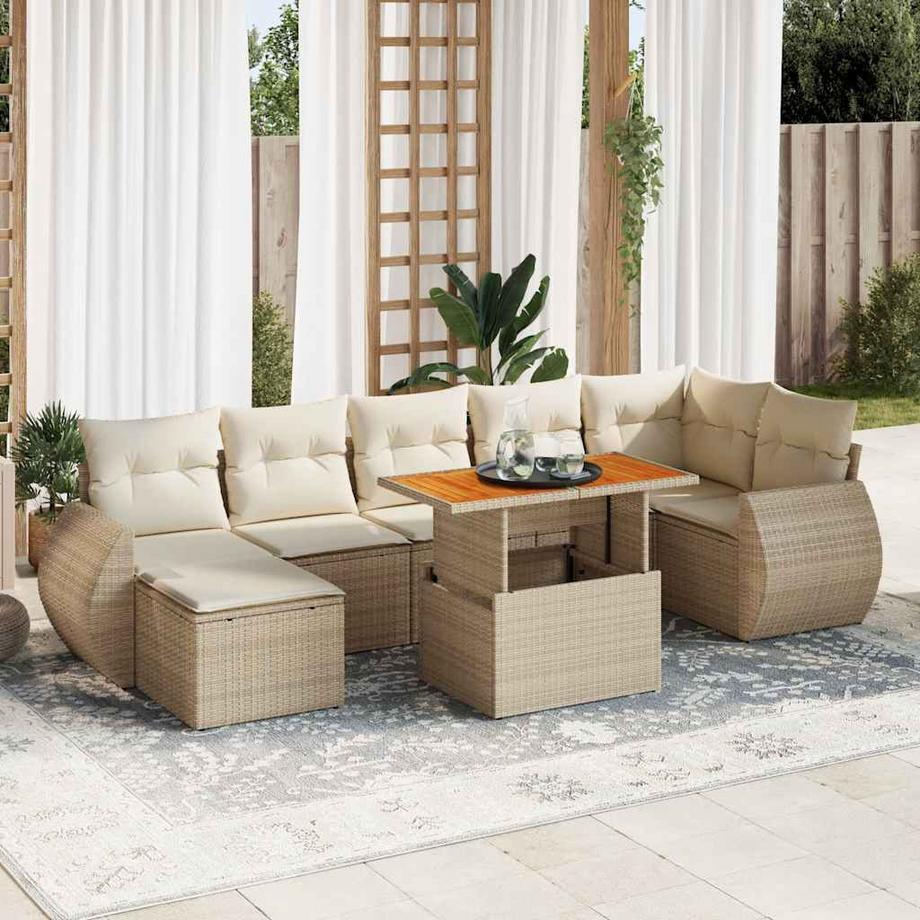 VidaXL Ensemble de canapés de jardin rotin synthétique  