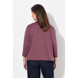 Ulla Popken Veste jacquard coupe ouverte col rond 3/4 manches  