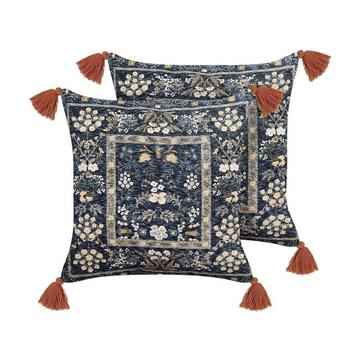 Lot de 2 coussins décoratifs en Velours Rétro PANAX