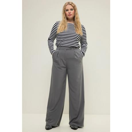 Studio Untold  Pantalon à taille haute et jambe large. Pinces, taille partiellement élastique 