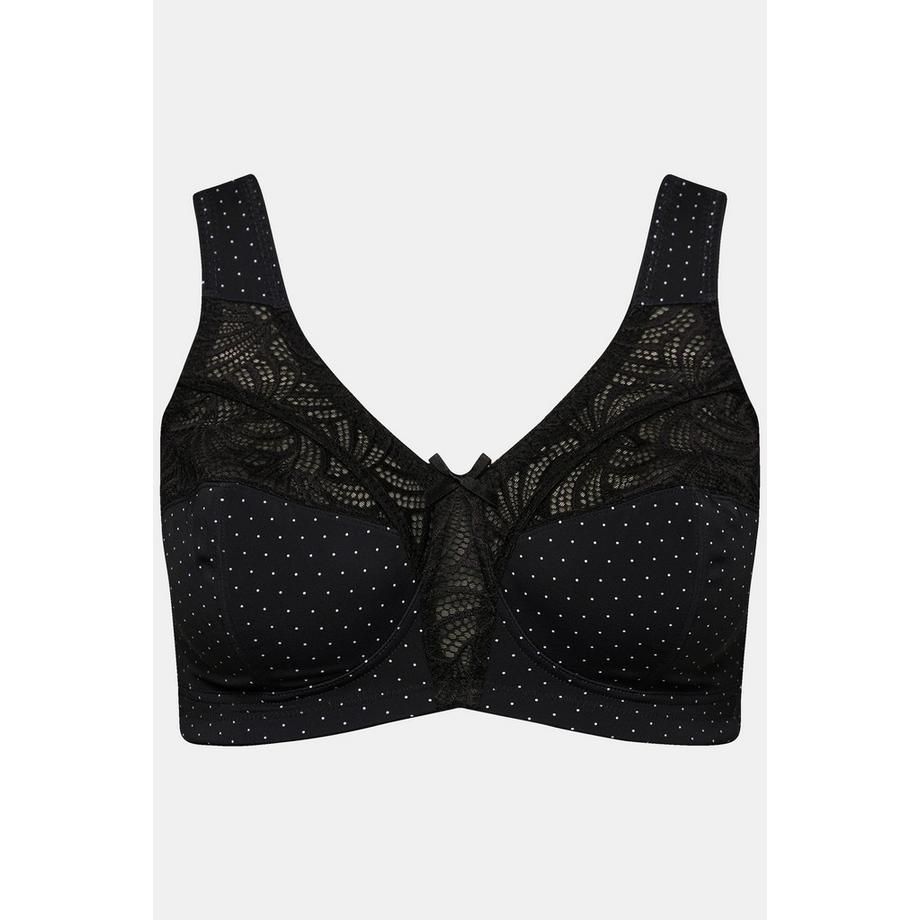 Ulla Popken Soutien-gorge de maintien Pois Dentelle sans Armatures Bonnets C-F  