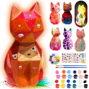 Set d'artisanat pour enfants, set de peinture pour lampe de chat, set créatif pour enfants