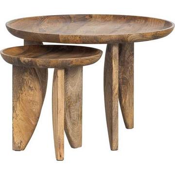 Table d'appoint talons hauts bois de manguier naturel (série de 2)