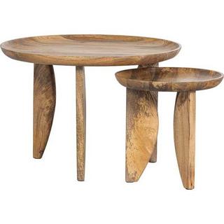 mutoni Table d'appoint talons hauts bois de manguier naturel (série de 2)  