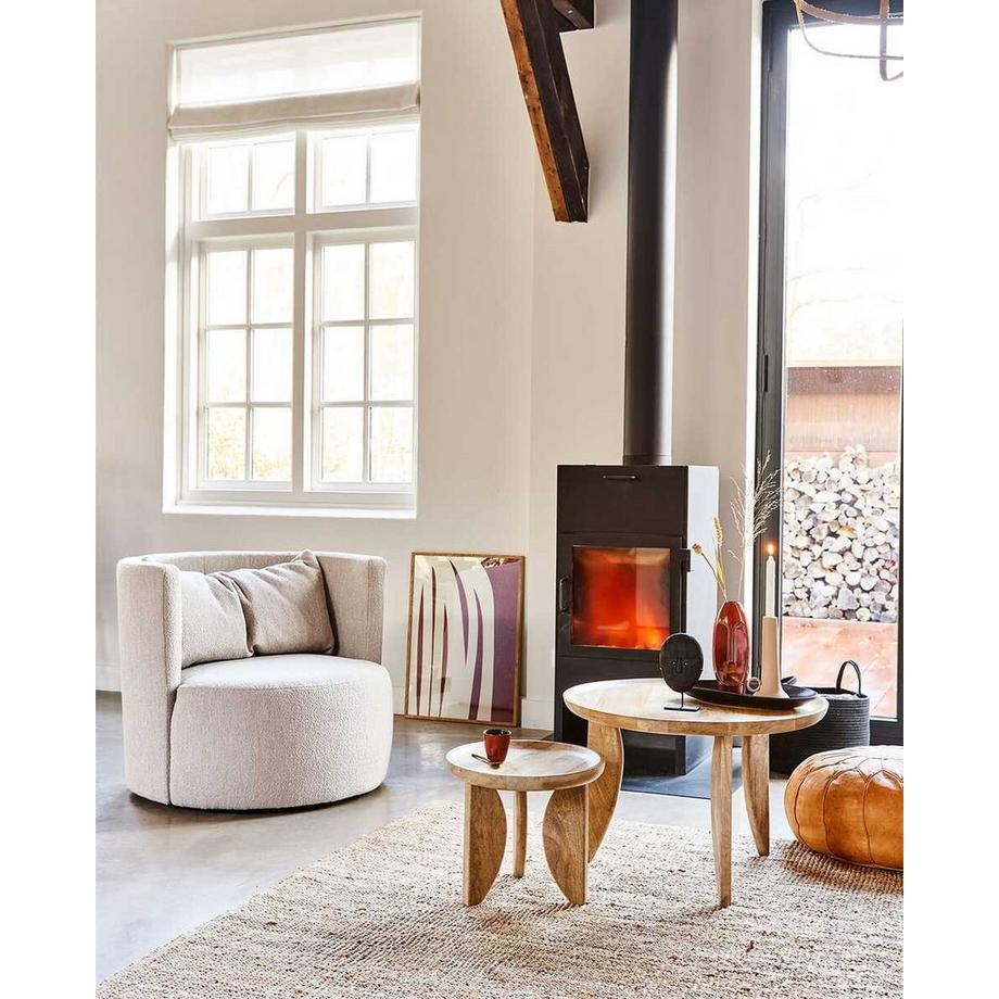 mutoni Tavolino High Heels in legno di mango naturale (set di 2)  