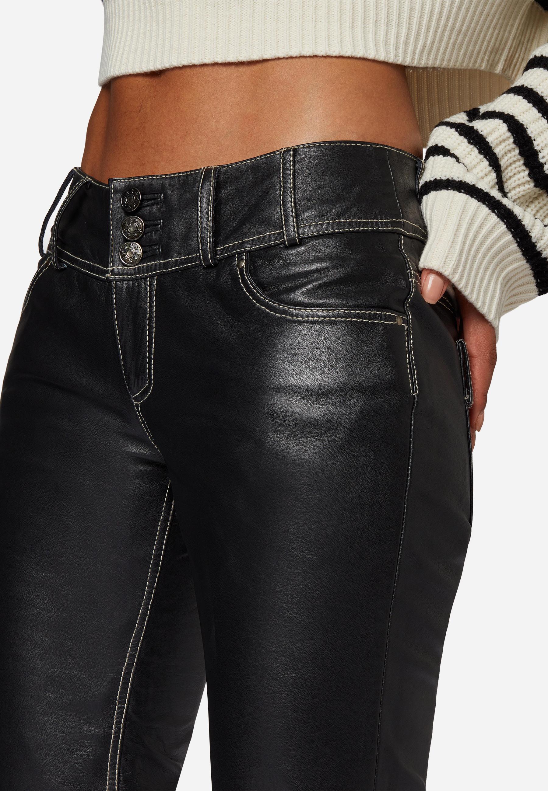 RICANO  Pantalon en cuir  Skinny Pant, taille basse classique 