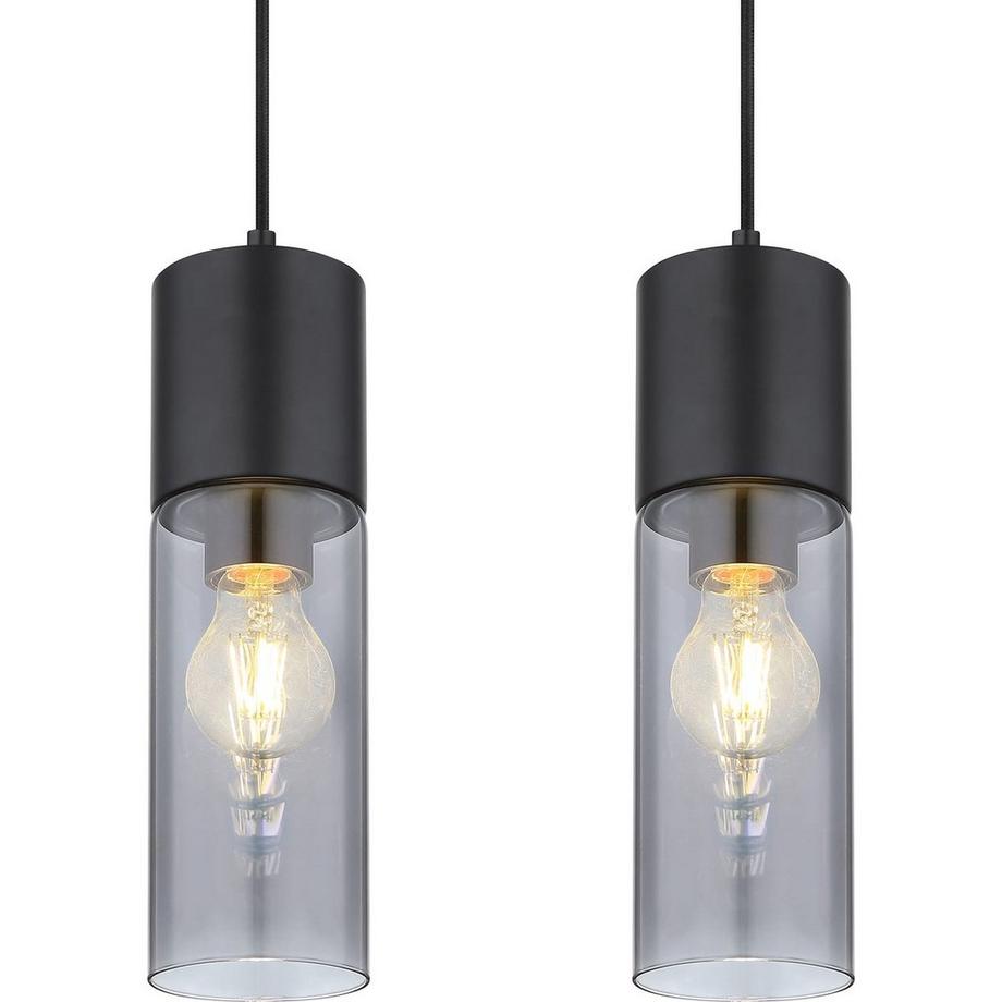 mutoni Lampe à suspension Annika métal noir mat 4xE27  