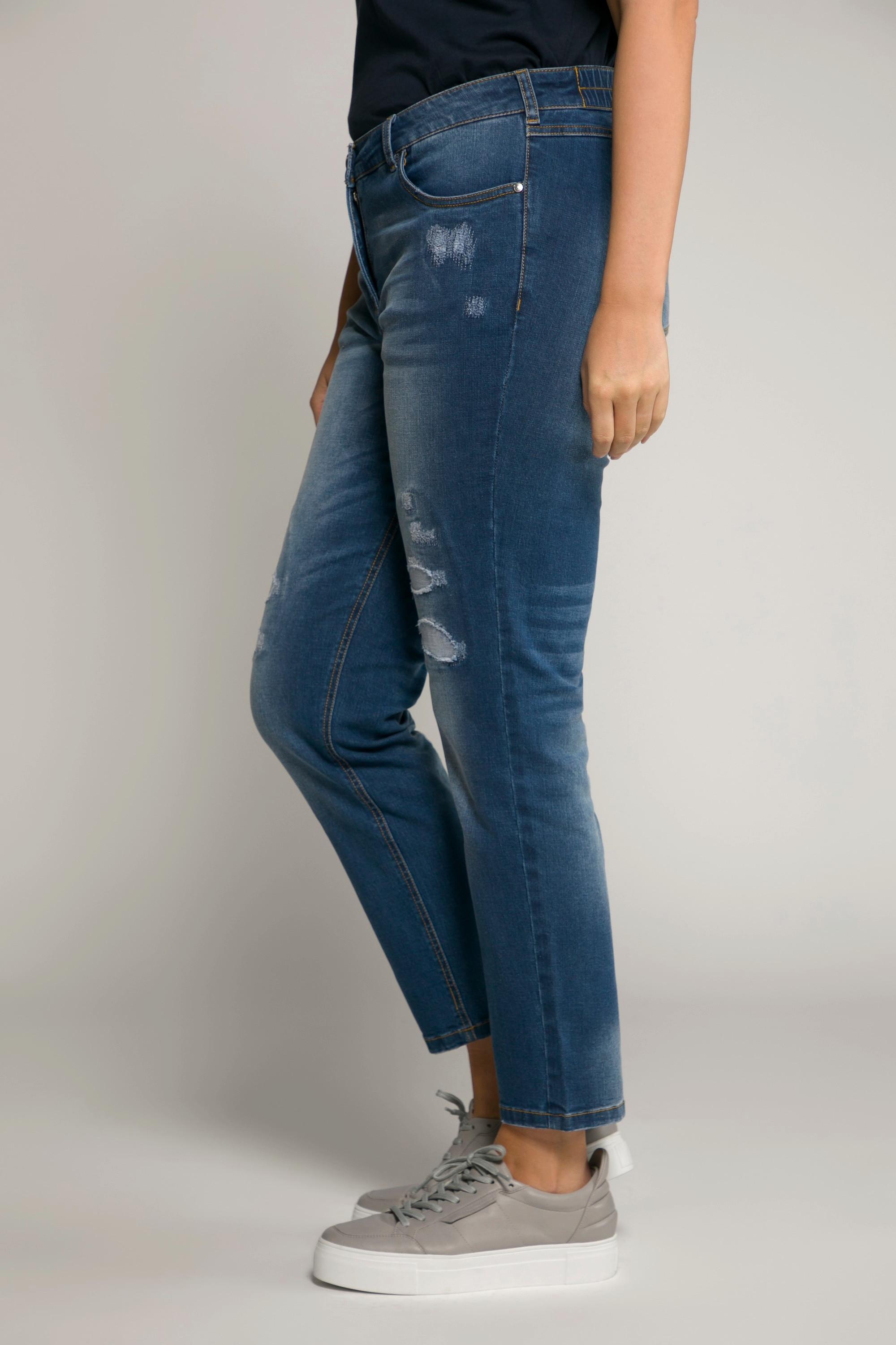 Ulla Popken  Jeans Sarah, Destroy-Effekte, schmales Bein, High Waist 