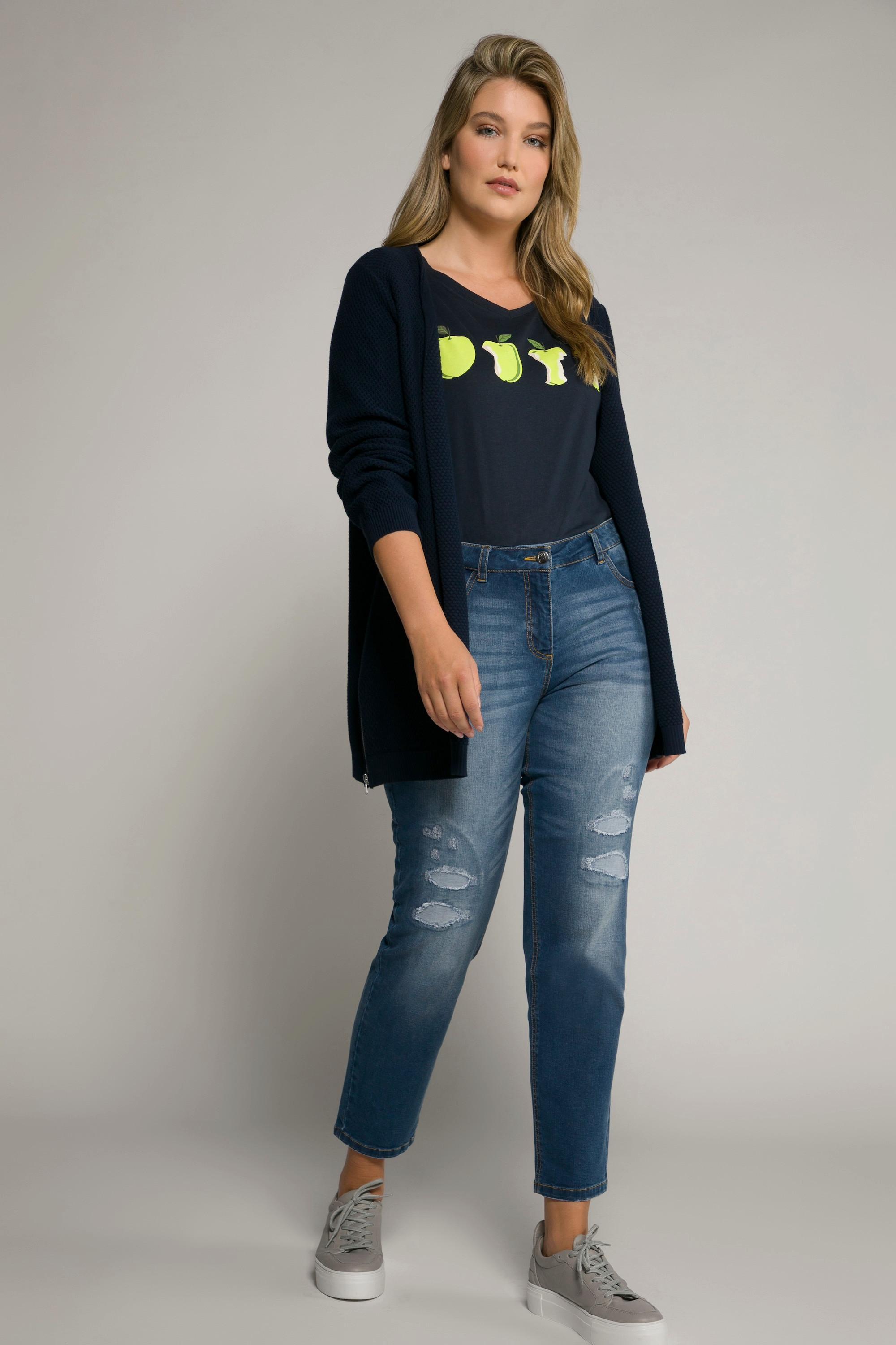 Ulla Popken  Jeans Sarah, Destroy-Effekte, schmales Bein, High Waist 