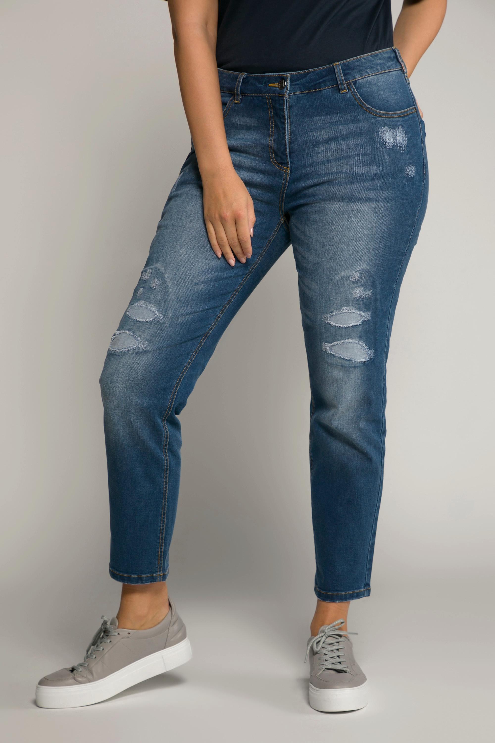 Ulla Popken  Jeans Sarah, Destroy-Effekte, schmales Bein, High Waist 