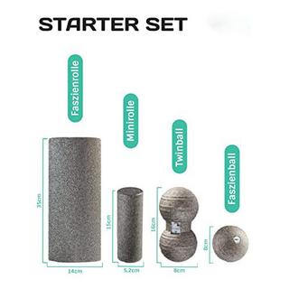 Alopini  Faszien-Starter-Set 5-teilig, Faszienrollen/Faszienbälle bei Verspannungen & Verklebungen 