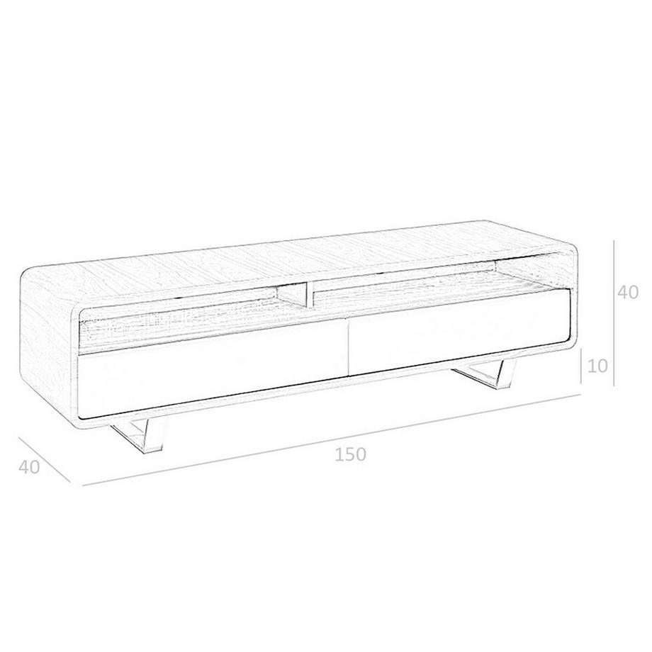 ANGEL CERDA TV-Ständer ausem Holz, Nussbaum und verchromtem Stahl  