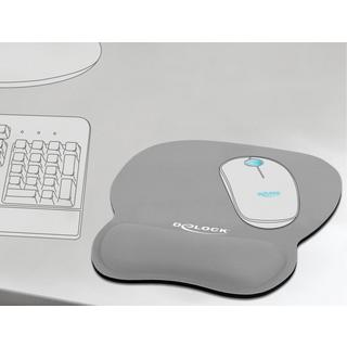 DeLock  Mouse pad ergonomico con poggiapolsi grigio 245 x 206 mm 