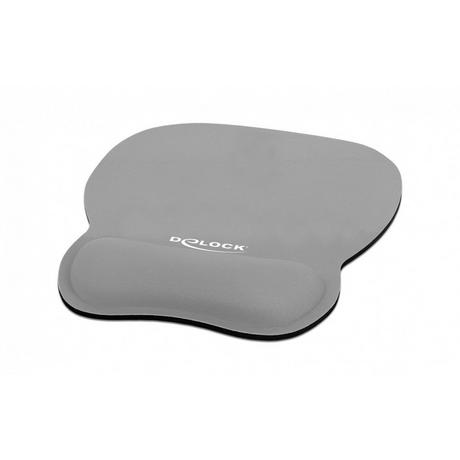 DeLock  Mouse pad ergonomico con poggiapolsi grigio 245 x 206 mm 