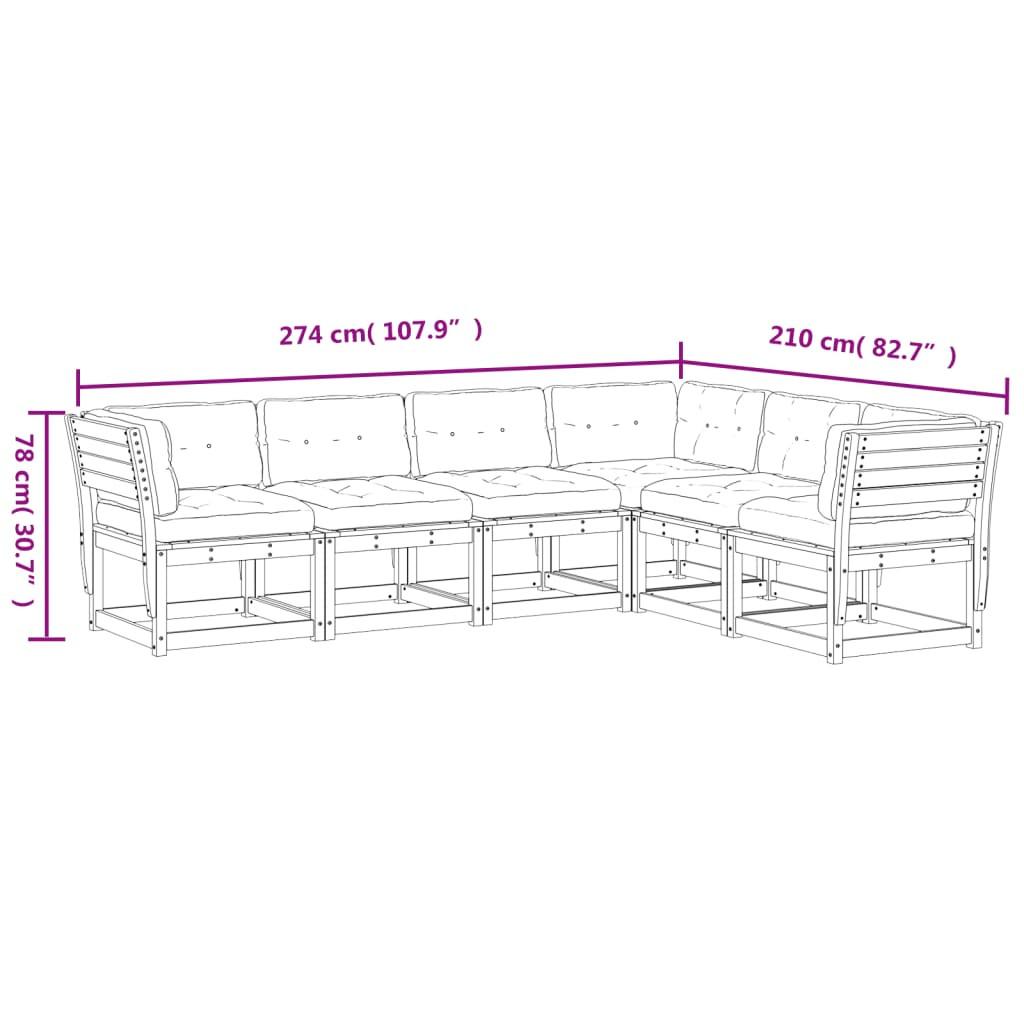 VidaXL set divano da giardino Legno di pino  