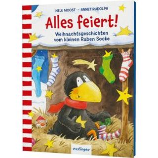 Der kleine Rabe Socke: Alles feiert! Moost, Nele; Rudolph, Annet (Illustrationen) Gebundene Ausgabe 