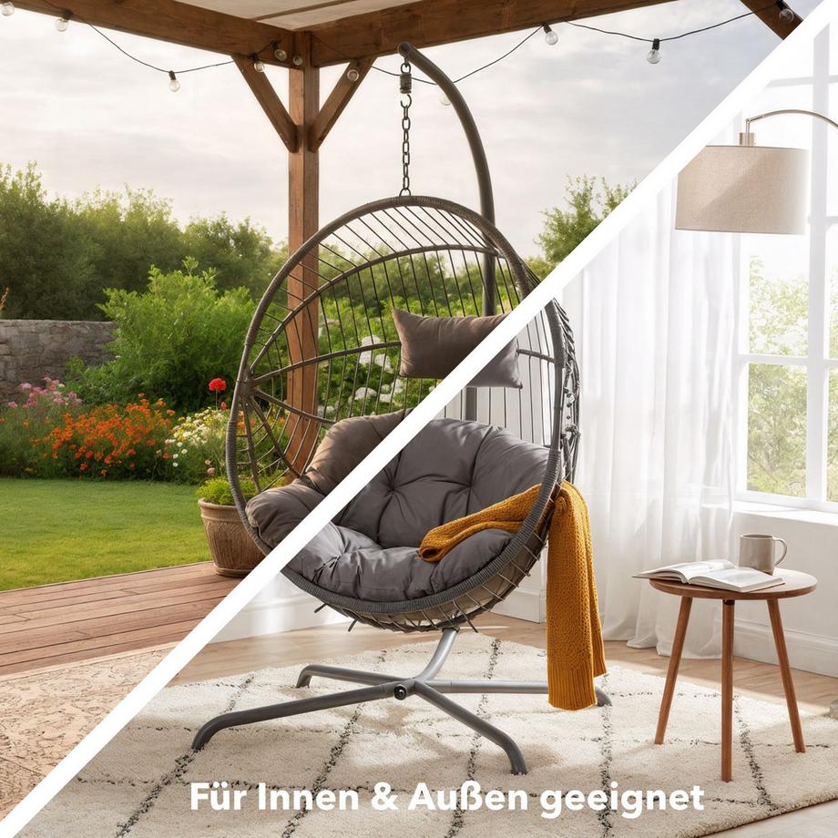 Arebos Hängesessel mit Gestell Sessel höhenverstellbar  