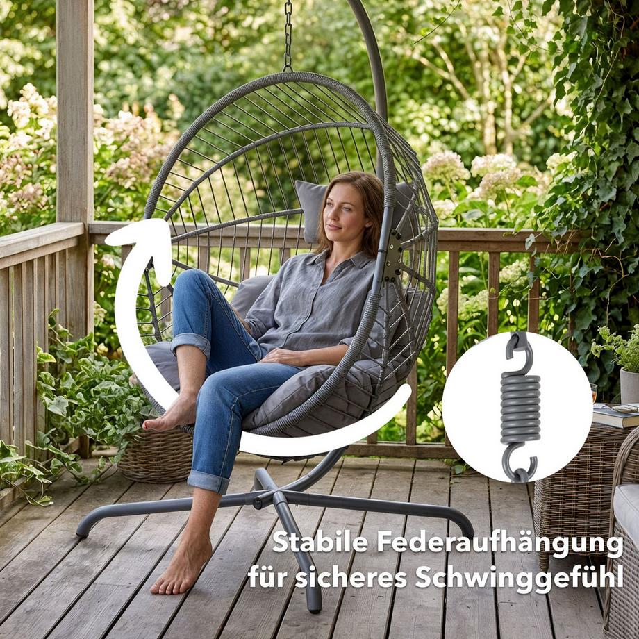 Arebos Hängesessel mit Gestell Sessel höhenverstellbar  