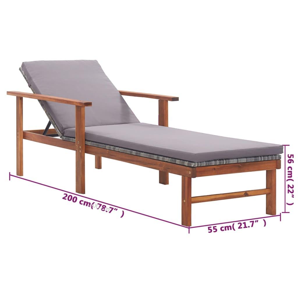 VidaXL Chaise longue rotin synthétique  