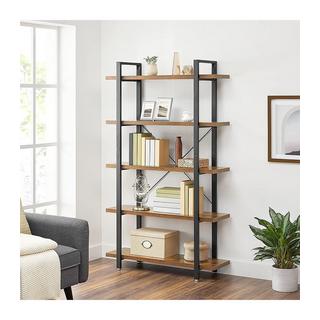 Calicosy Libreria a 5 livelli in metallo e effetto legno  