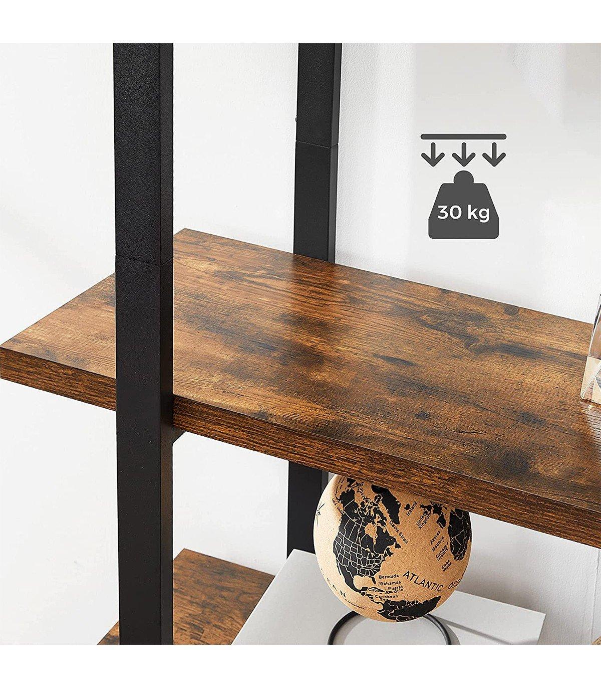 Calicosy Libreria a 5 livelli in metallo e effetto legno  