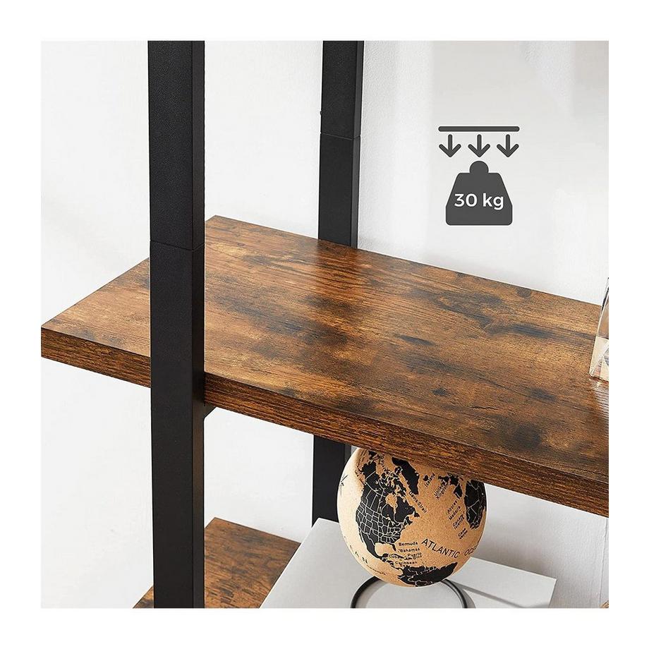 Calicosy Libreria a 5 livelli in metallo e effetto legno  