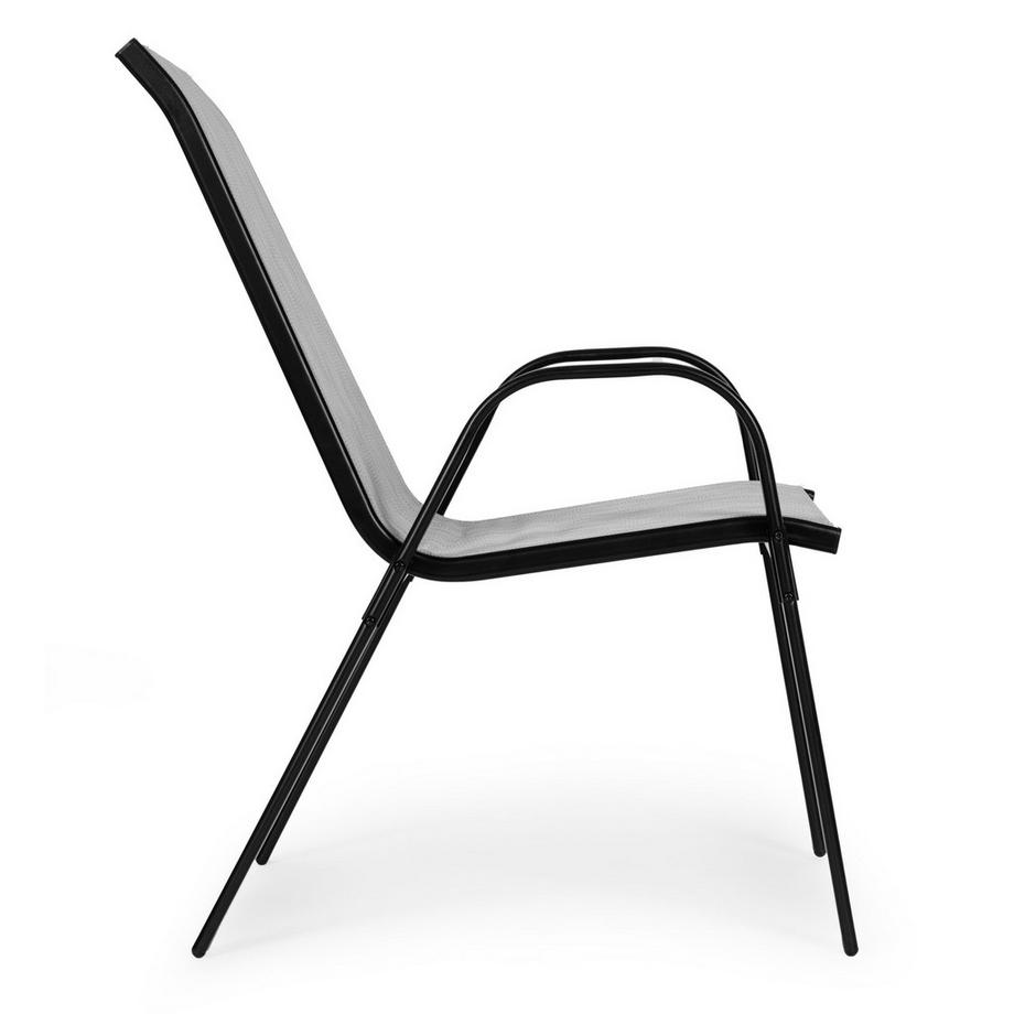 Northix Lot de 4 chaises de jardin pour terrasse ou balcon gris clair MultiGarden  