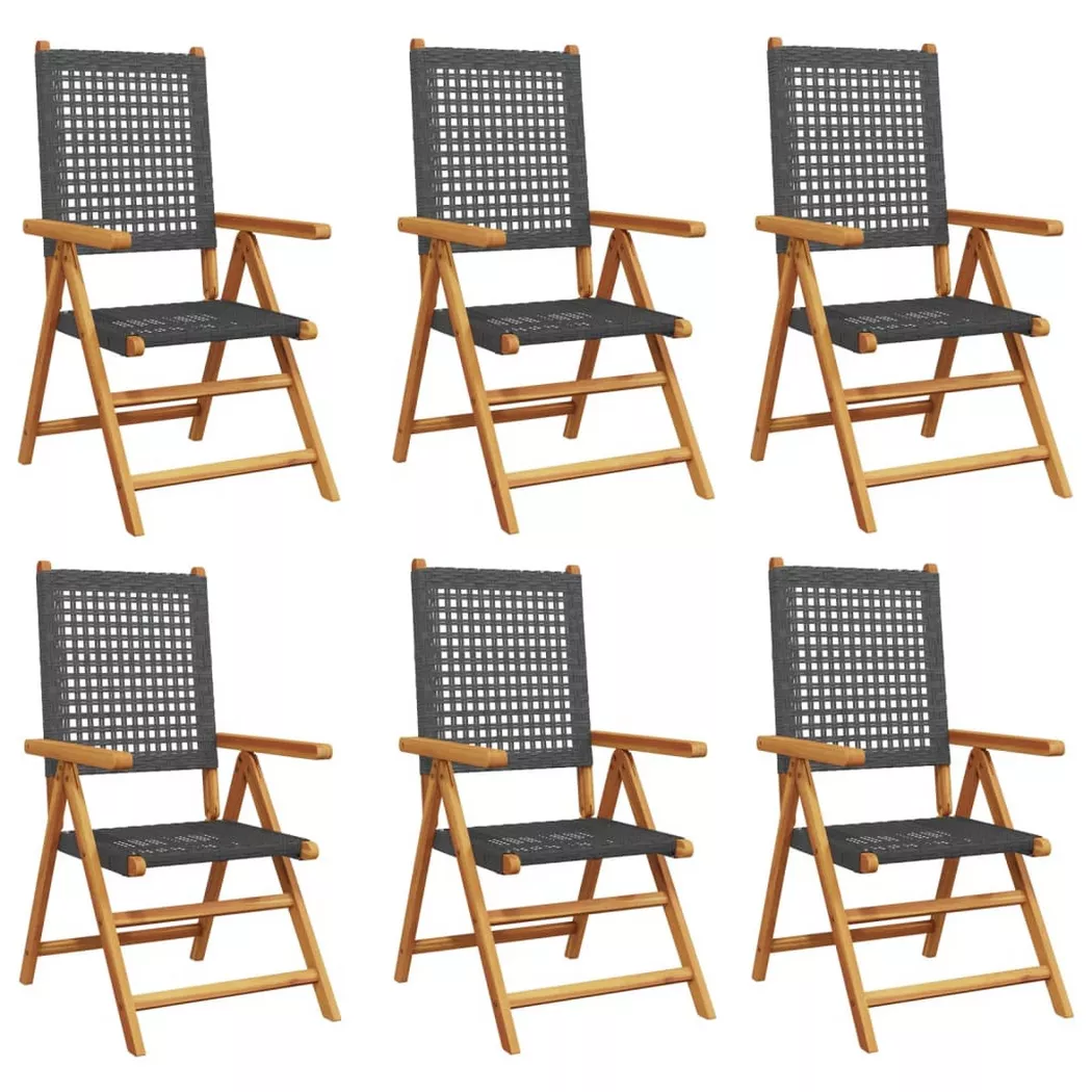 VidaXL - sedia da giardino Legno, One Size, Nero