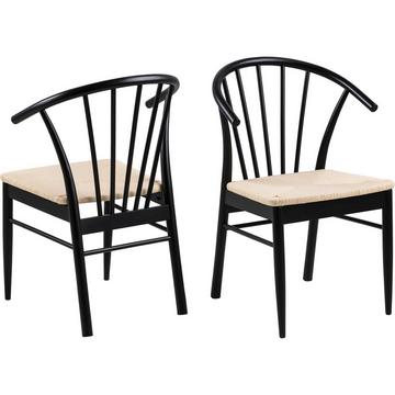 Sedia da pranzo Bellatrix beige nero (1 pezzo)