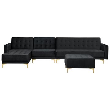 Ecksofa mit Ottomane aus Samtstoff Modern ABERDEEN