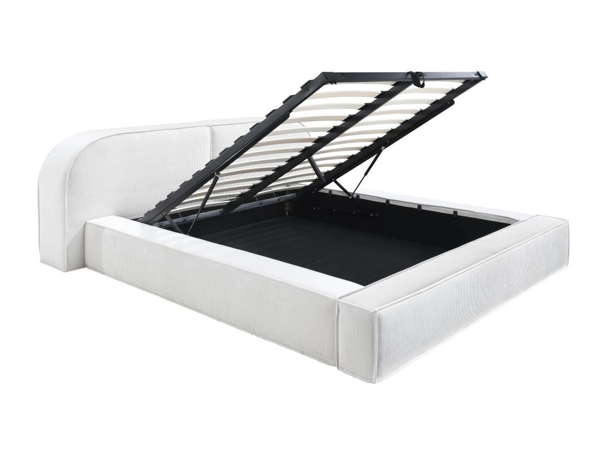 Maison Céphy Letto con contenitore 180 x 200 cm Velluto a coste Panna Con materasso  - LIRABA della Maison Céphy  