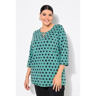 Ulla Popken  Shirt, Tupfen, Classic, Rundhals, 3/4-Arm 